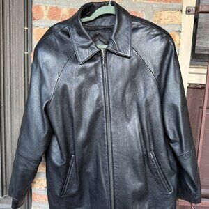 Genuine Black Leather Jacket - Women's - L